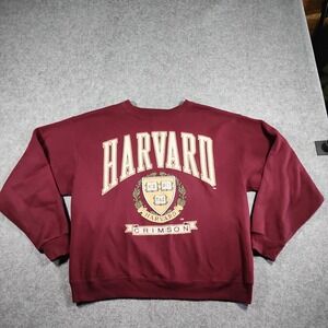 Vintage Cheetah Mervyns Harvard Crimson Sweatshirt Mens Large Maroon USA Made